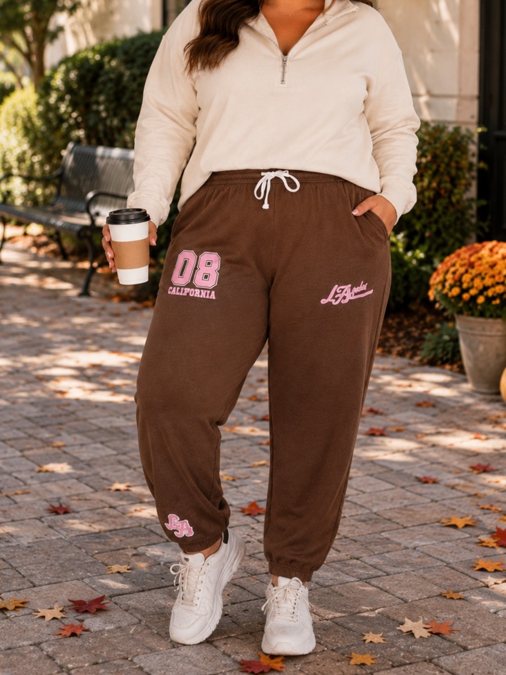 Cult Favorite- NWT Brown & Pink LA Sweatpants Size 2X
